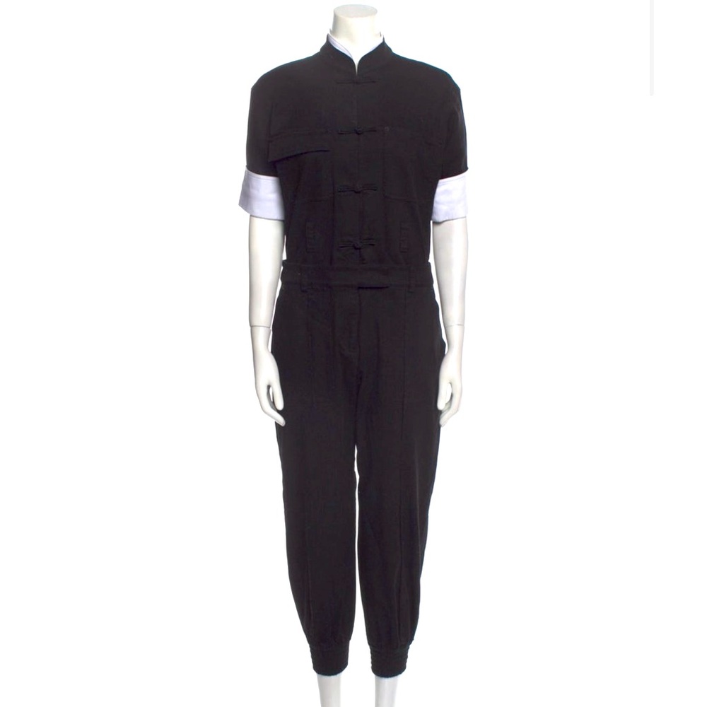 Alexander Wang Jumpsuit Black and White, short sleeve, turtleneck. Japanese look